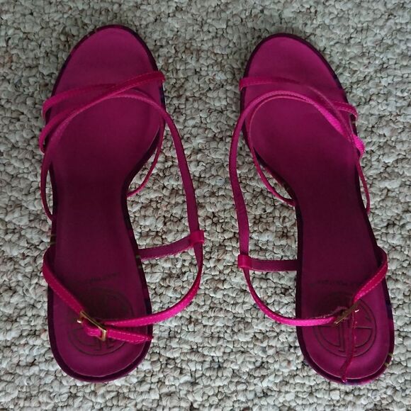 Lilly Pulitzer Elegant Pink satin Strappy Sandals size 6.5 - Picture 3 of 11